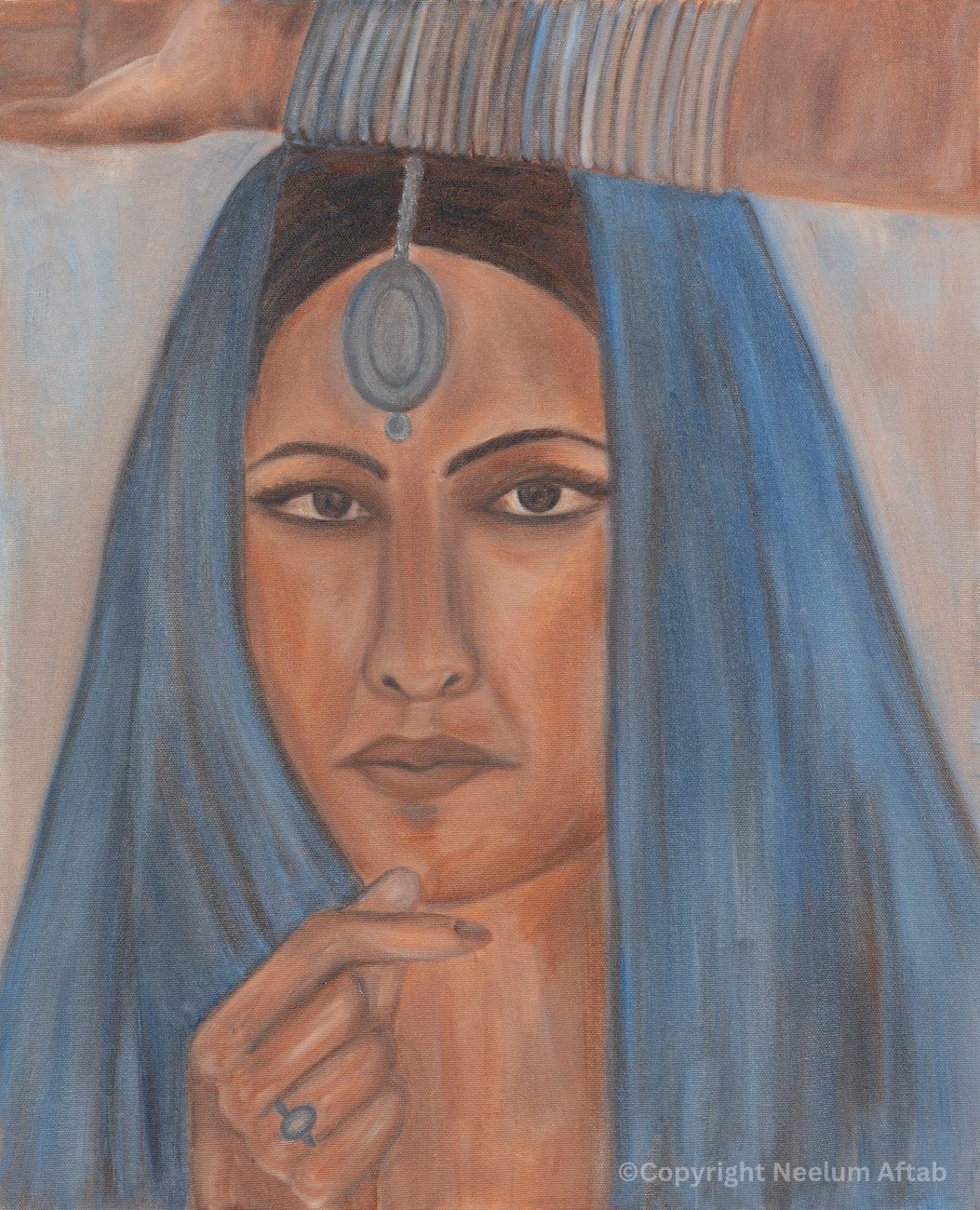 Bride in blue- 20 x 18 inches